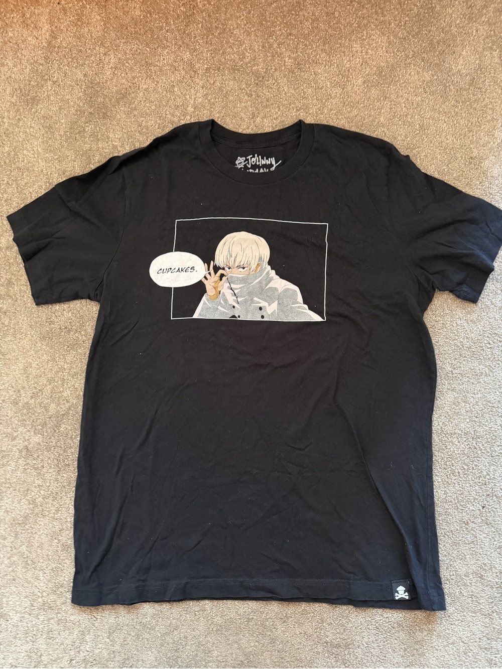 Johnny Cupcakes Jujutsu Kaisen Black Graphic Tee with Anime Panel